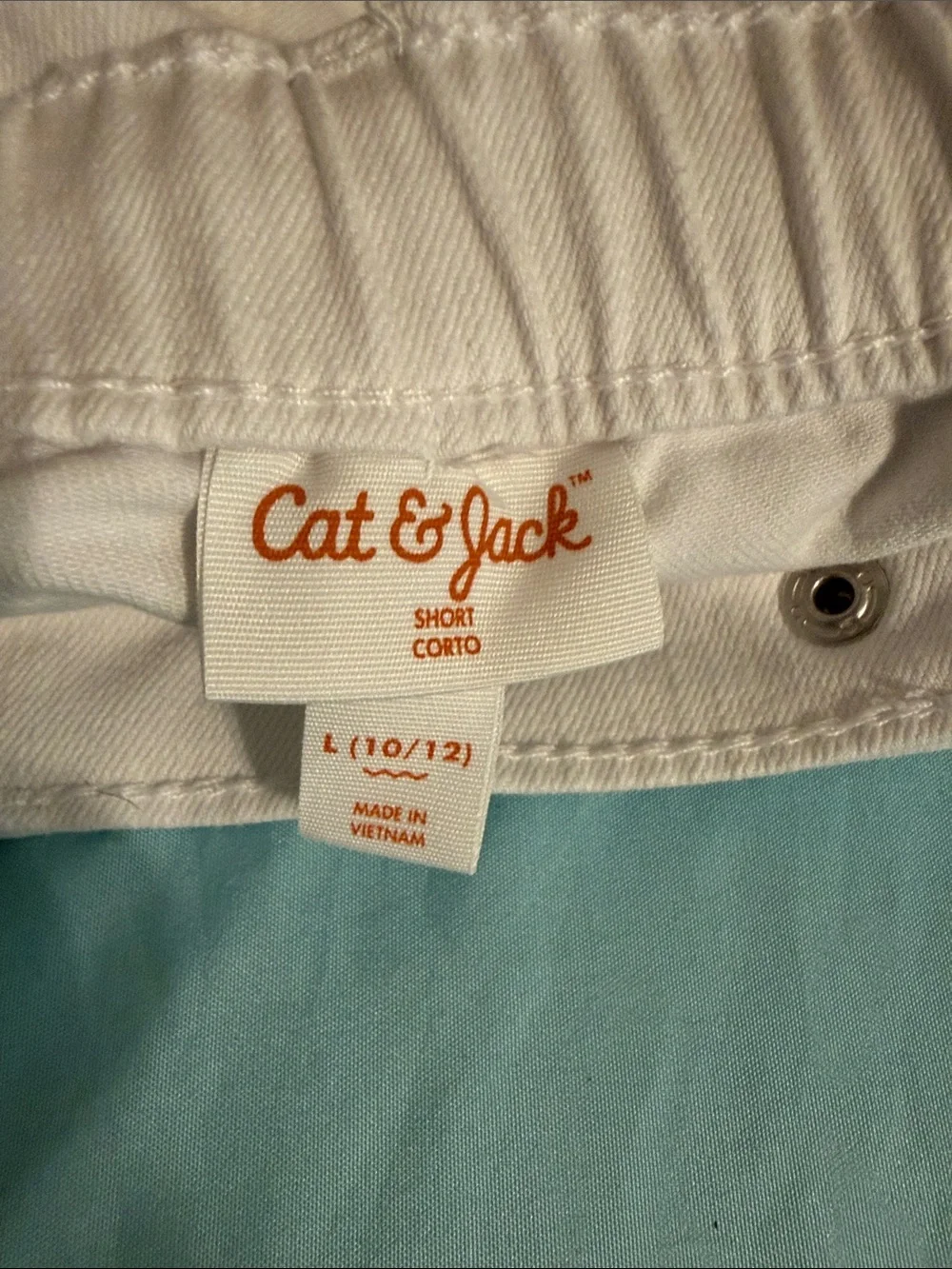 Cat & Jack Girls' Denim Shorts Trio — Hot Pink and white